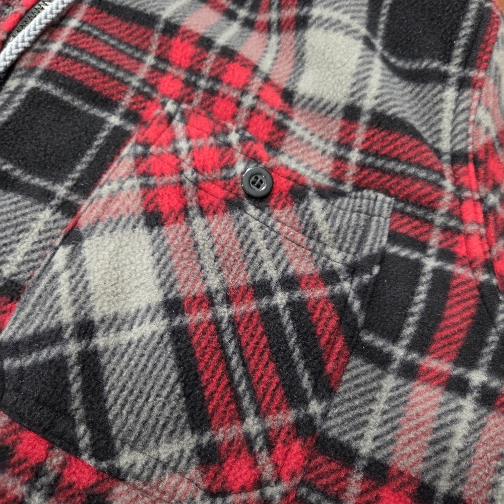 Tru Fit Plaid Fleece Zip Front Jacket Hooded Fuzzy Fleece Lined Size 2X - Picture 5 of 9